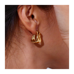 Load image into Gallery viewer, Gold Molten C Shape hoops