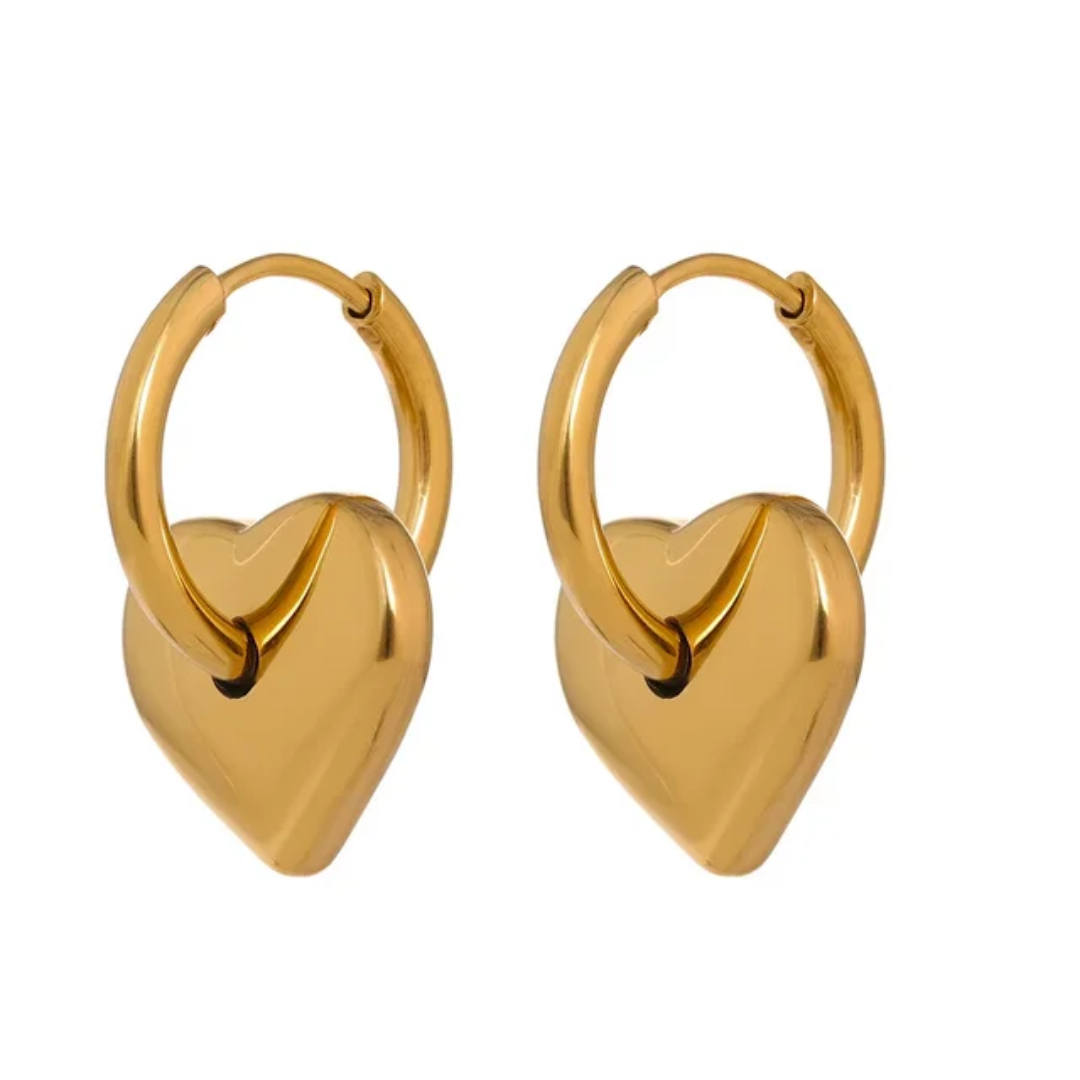 Chunky heart hoops