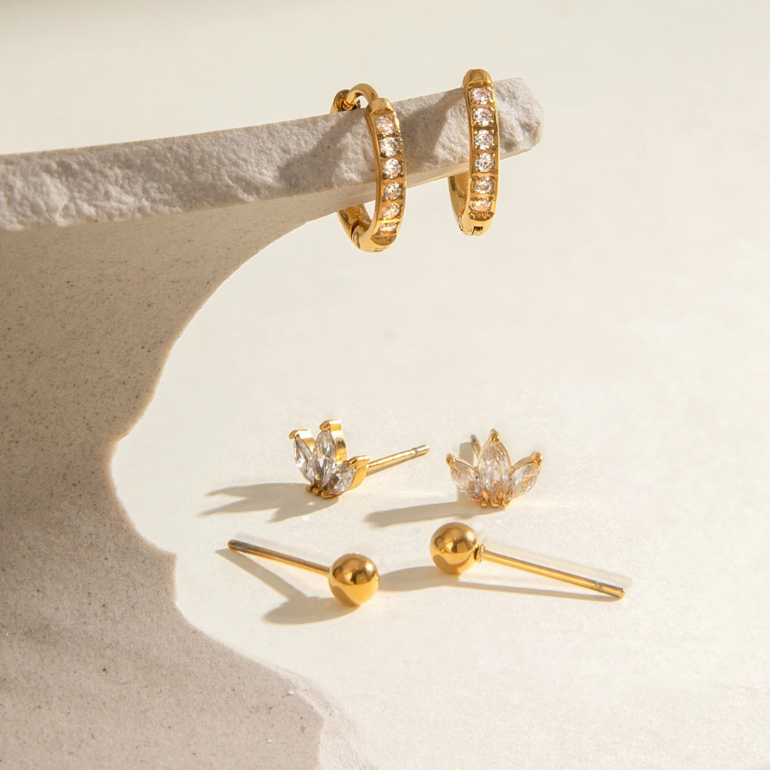 Lotus Earring stack