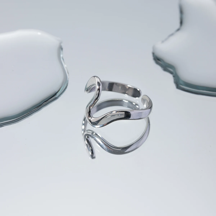 Wave ring Online -18k PVD Gold Plated Rings – Hope Jewellery